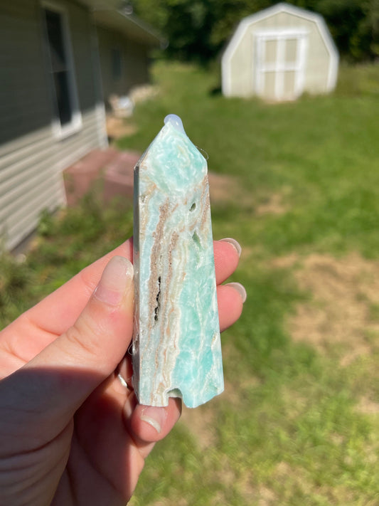 Blue Aragonite Crystal Tower