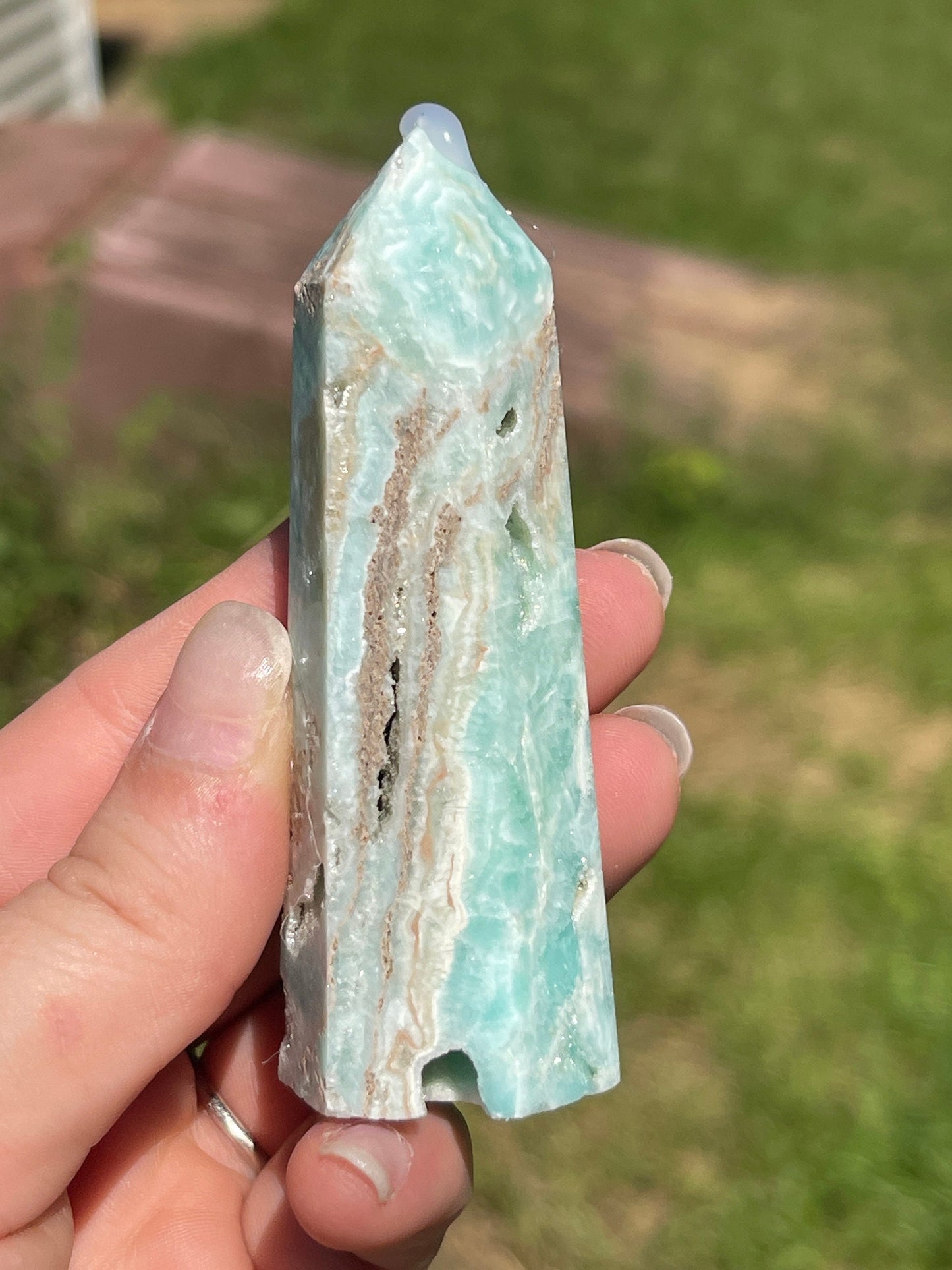 Blue Aragonite Crystal Tower