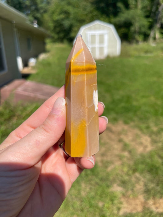 Mookaite Jasper Crystal Tower: Australian Carved Stone