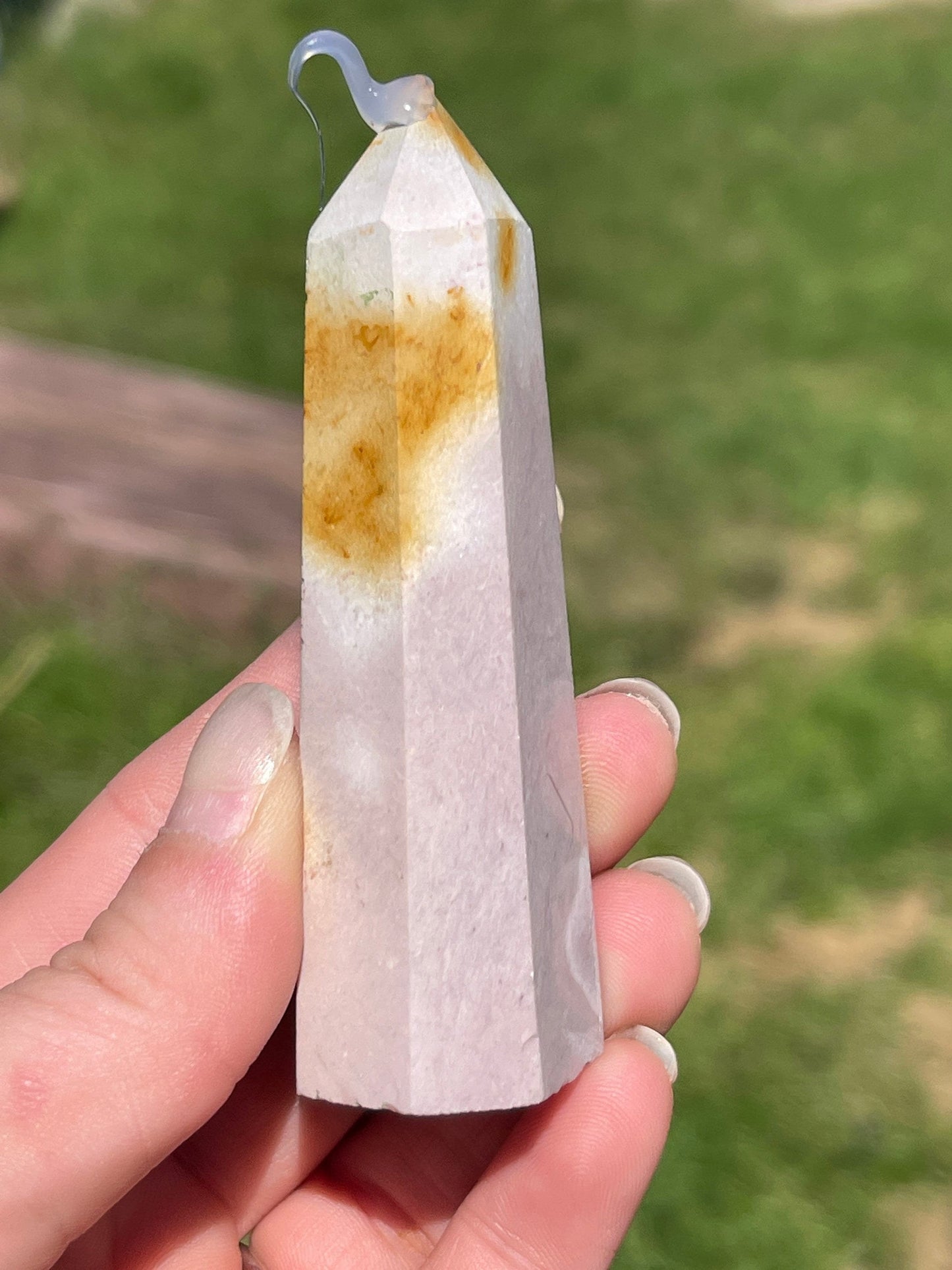 Mookaite Jasper Crystal Tower: Meditation Carving (1.9oz)
