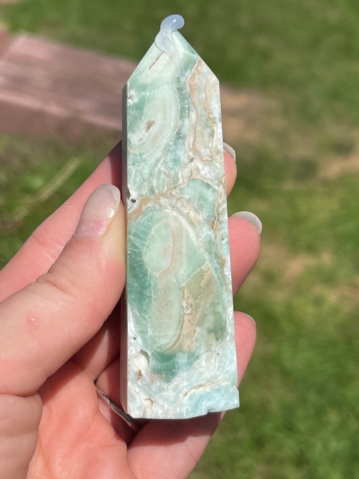 Blue Aragonite Crystal Tower C | Crystal Gift | Meditation Stone