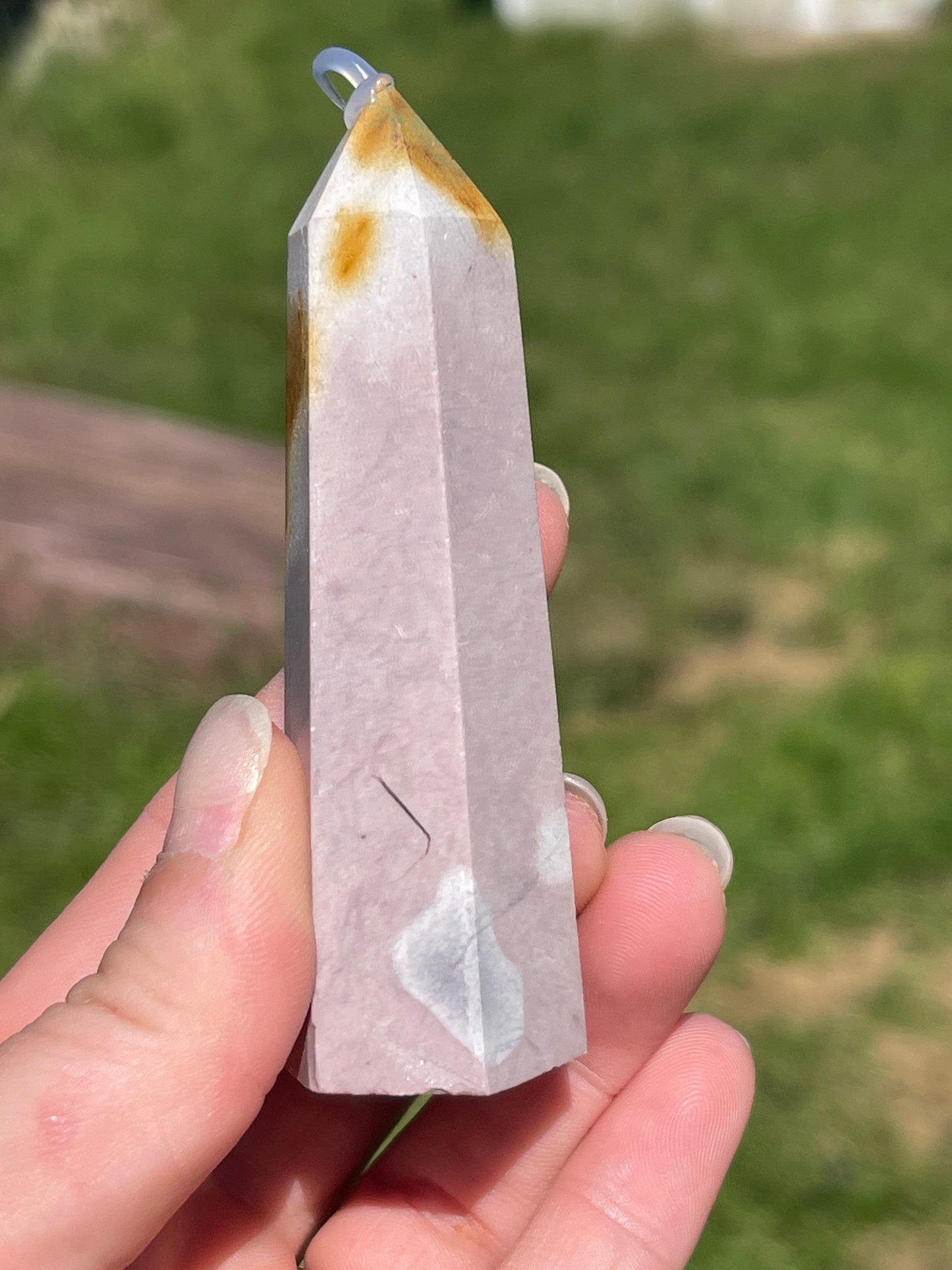 Mookaite Jasper Crystal Tower: Meditation Carving (1.9oz)
