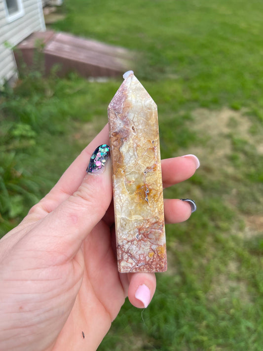 Ibis Brecciated Jasper Tower E | Crystal Carving | Meditation Crystal
