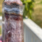 Amethyst Agate Crystal Tower: Meditation Stone Carving (13.6oz)