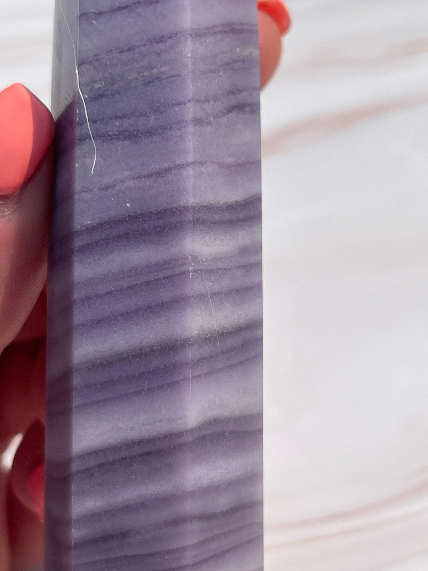 Silk Fluorite Crystal Tower B: Chakra Meditation Stone