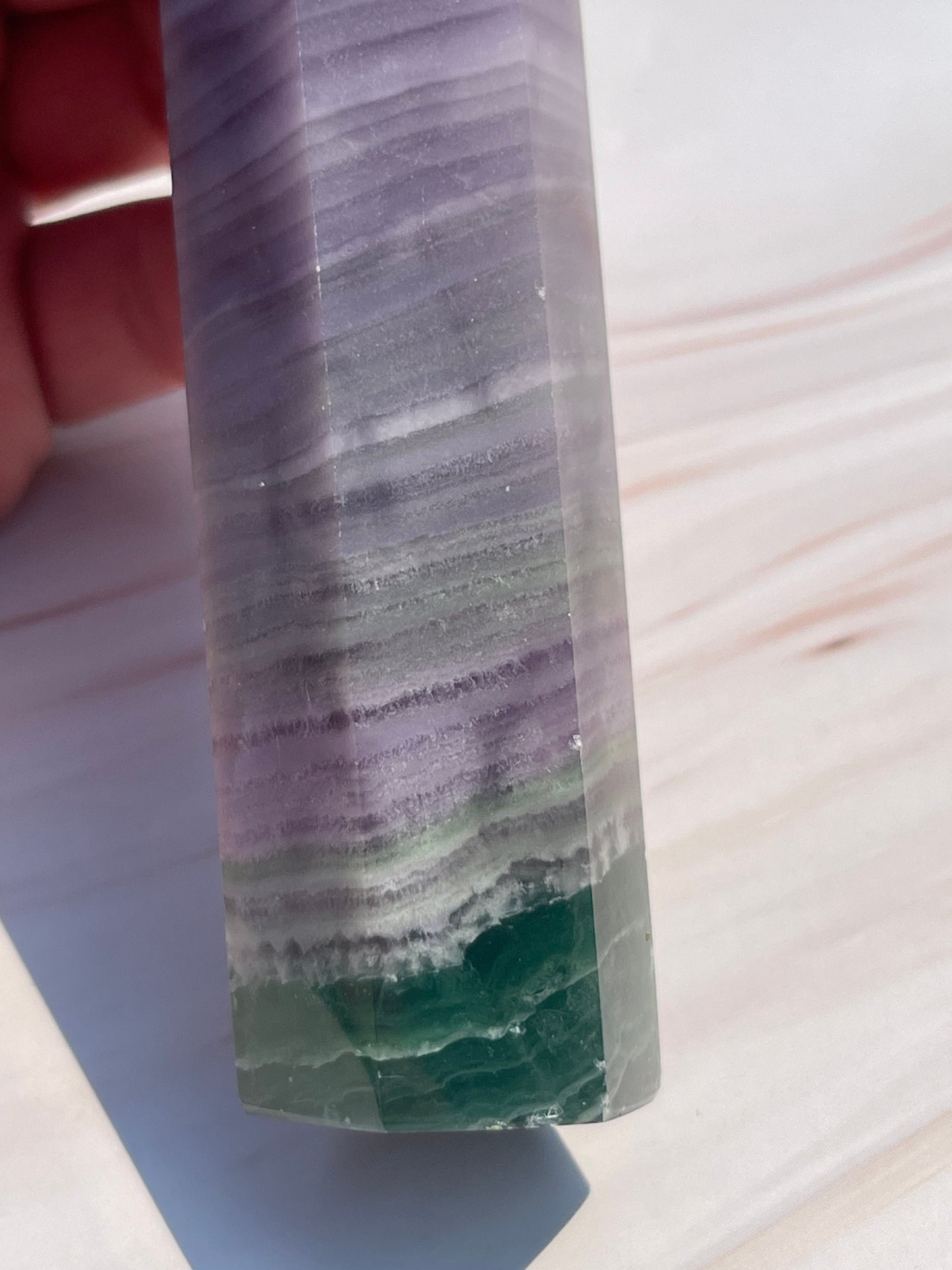 Silk Fluorite Crystal Tower B: Chakra Meditation Stone