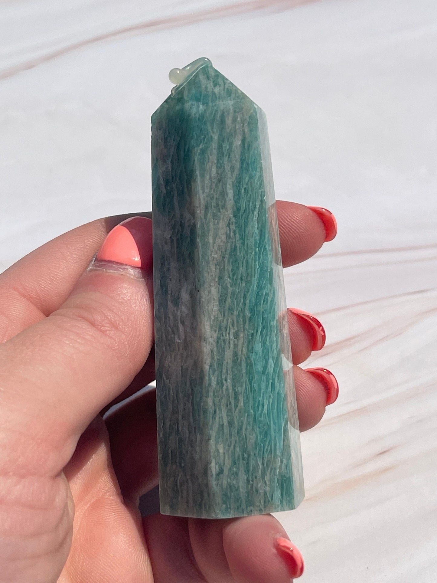 Amazonite Crystal Tower: Soothing Meditation Stone