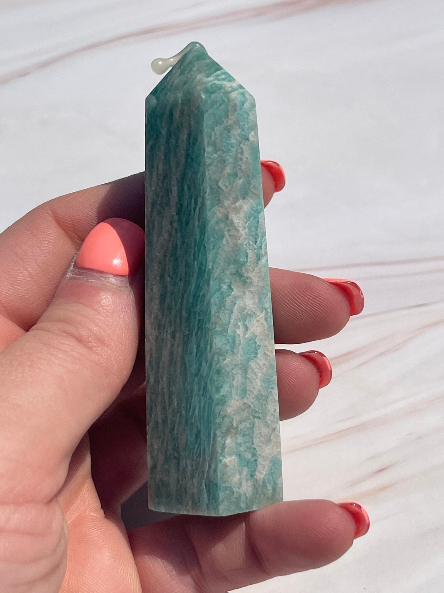 Amazonite Crystal Tower: Soothing Meditation Stone