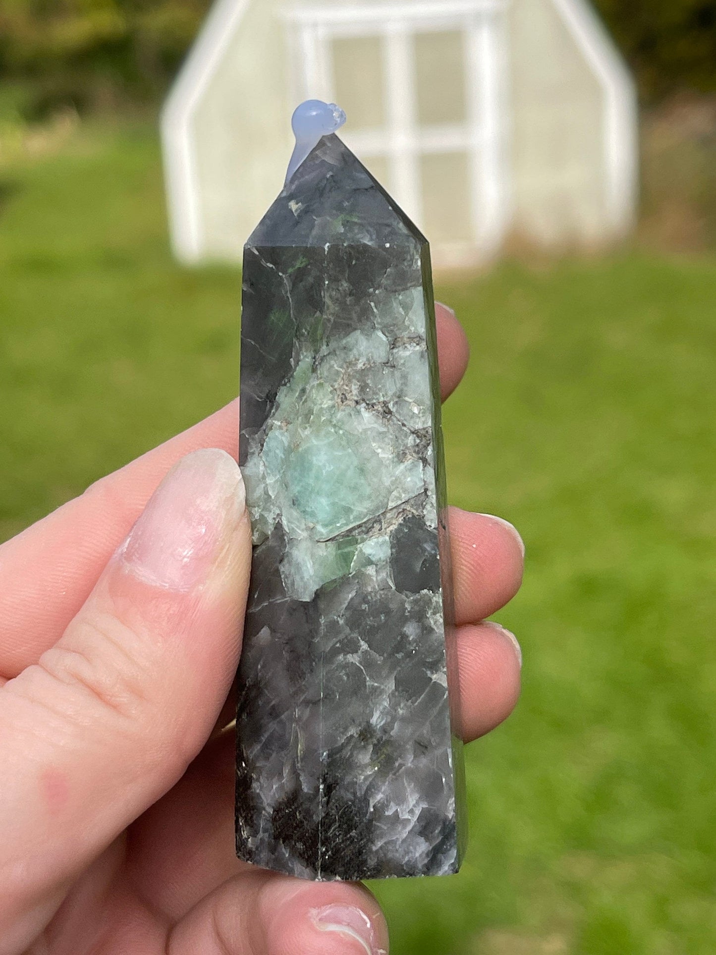 Emerald Crystal Tower: Healing Meditation Carving