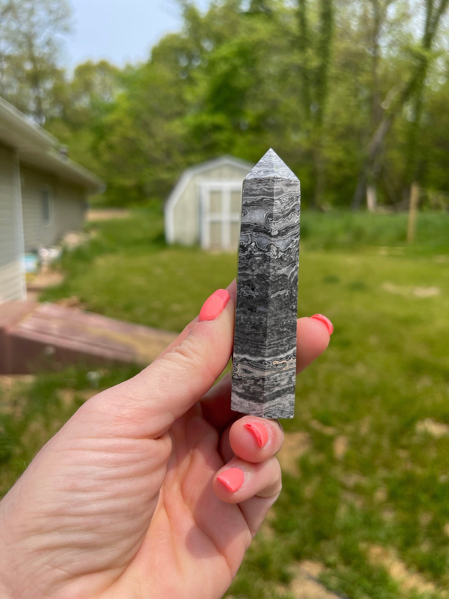 Picasso Jasper Crystal Tower: Meditation Healing Stone