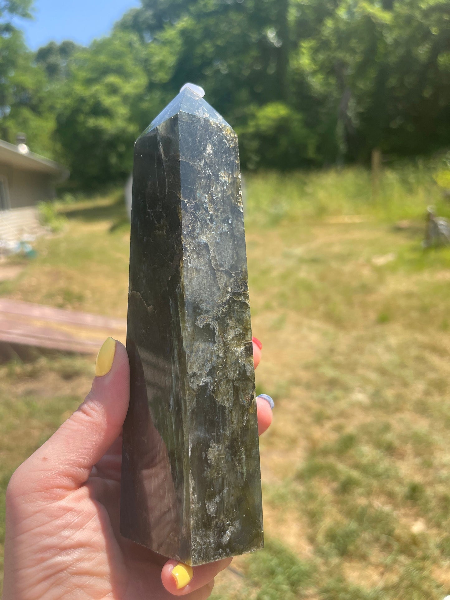 XL Labradorite Tower Carving