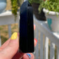 Obsidian Obelisk Tower: Natural Crystal Point, Reiki Healing Stone