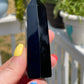 Obsidian Obelisk Tower: Natural Crystal Point, Reiki Healing Stone