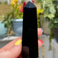 Black Obsidian Obelisk Tower: Reiki Healing Crystal Decor