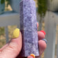Purple Lepidolite Crystal Tower: Mica Point, Witchy Decor