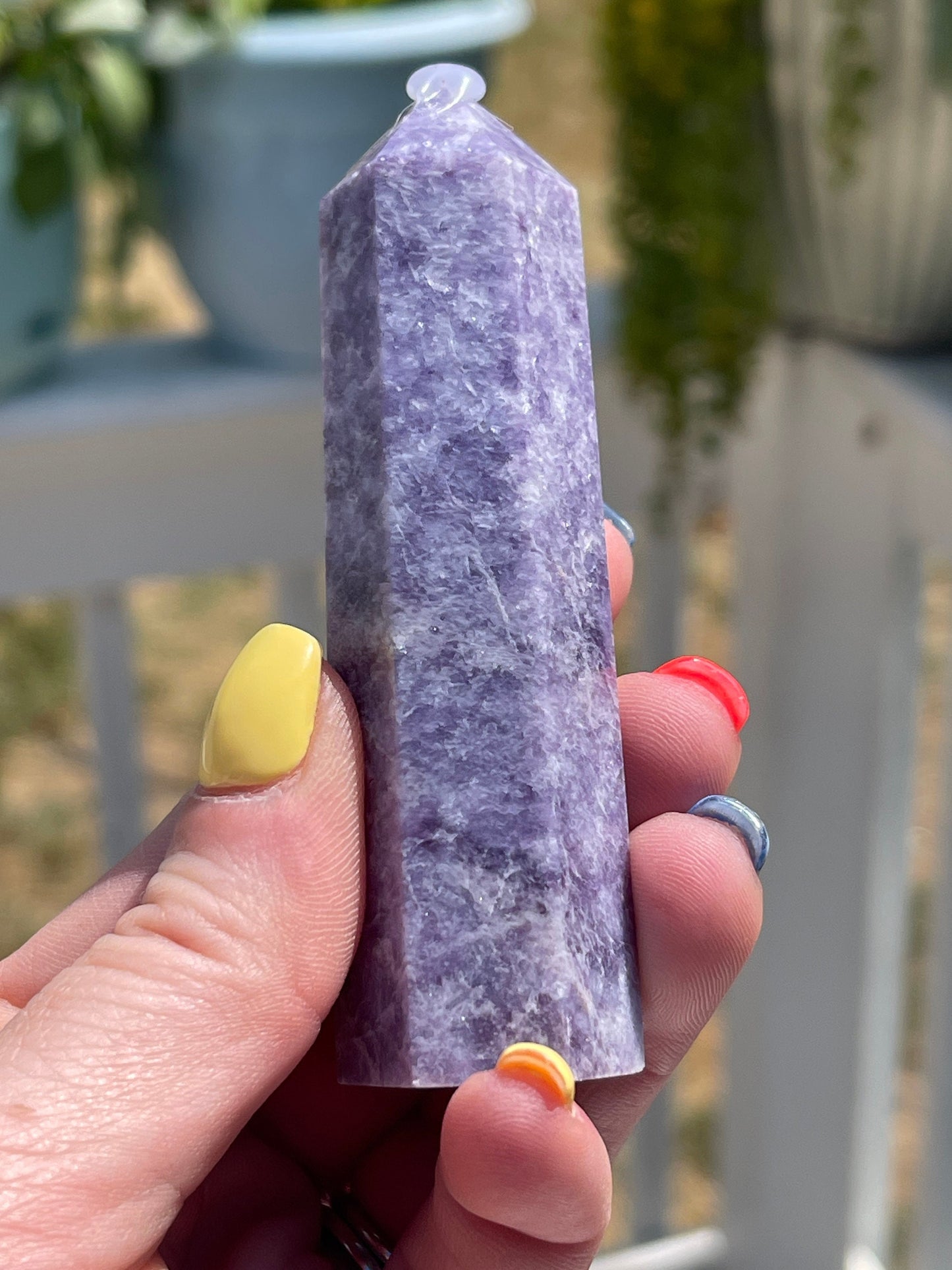Purple Lepidolite Crystal Tower: Mica Point, Witchy Decor
