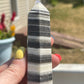 Zebra Calcite Tower: Stone of Motivation, Chakra Healing