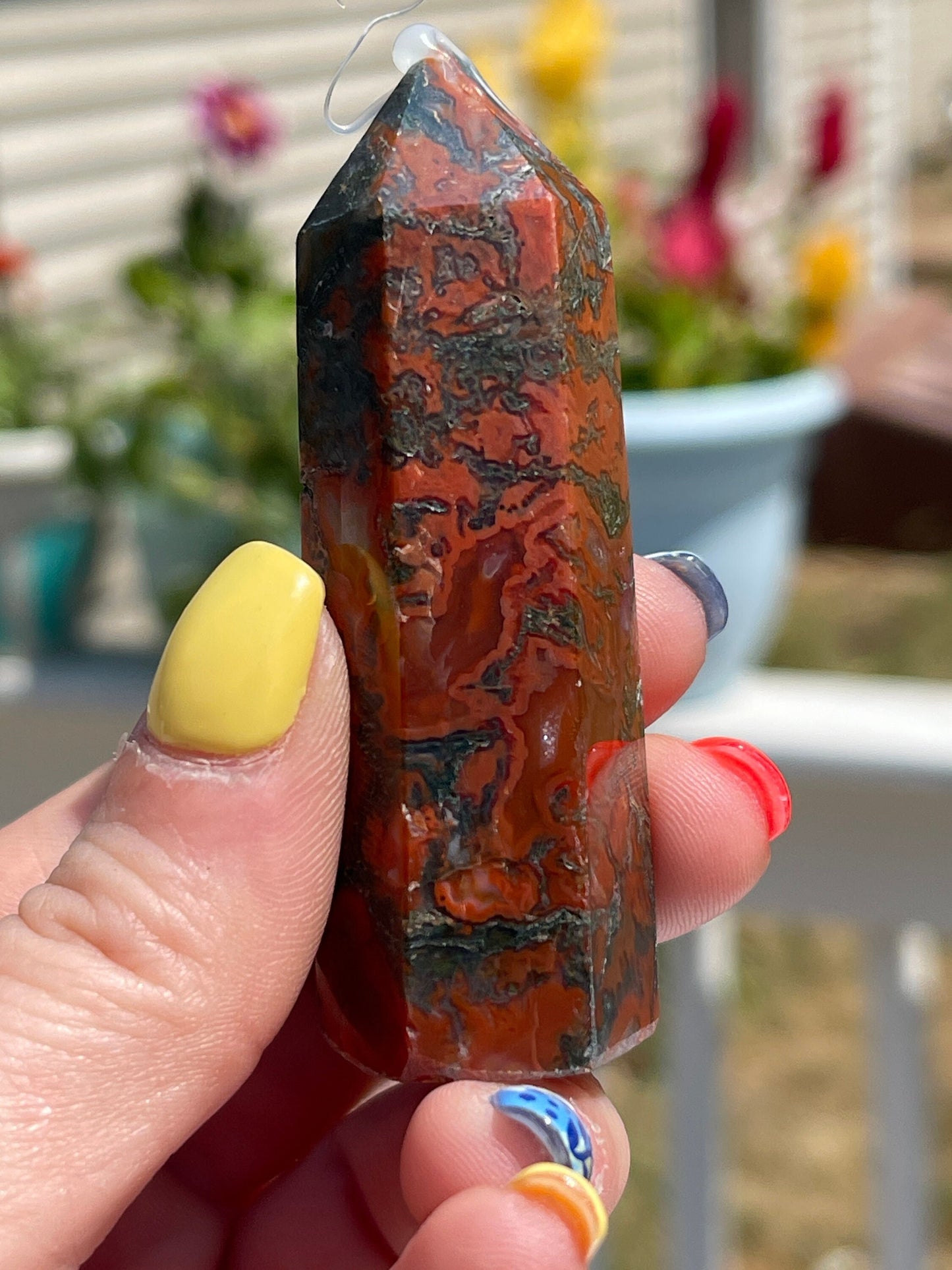 Carnelian Moss Agate Tower