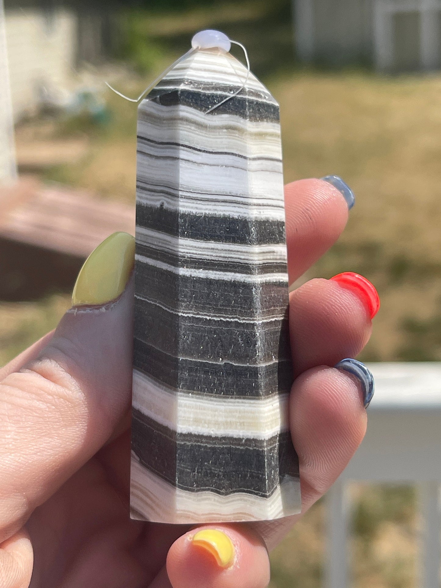 Zebra Calcite Tower: Stone of Motivation, Chakra Cleansing