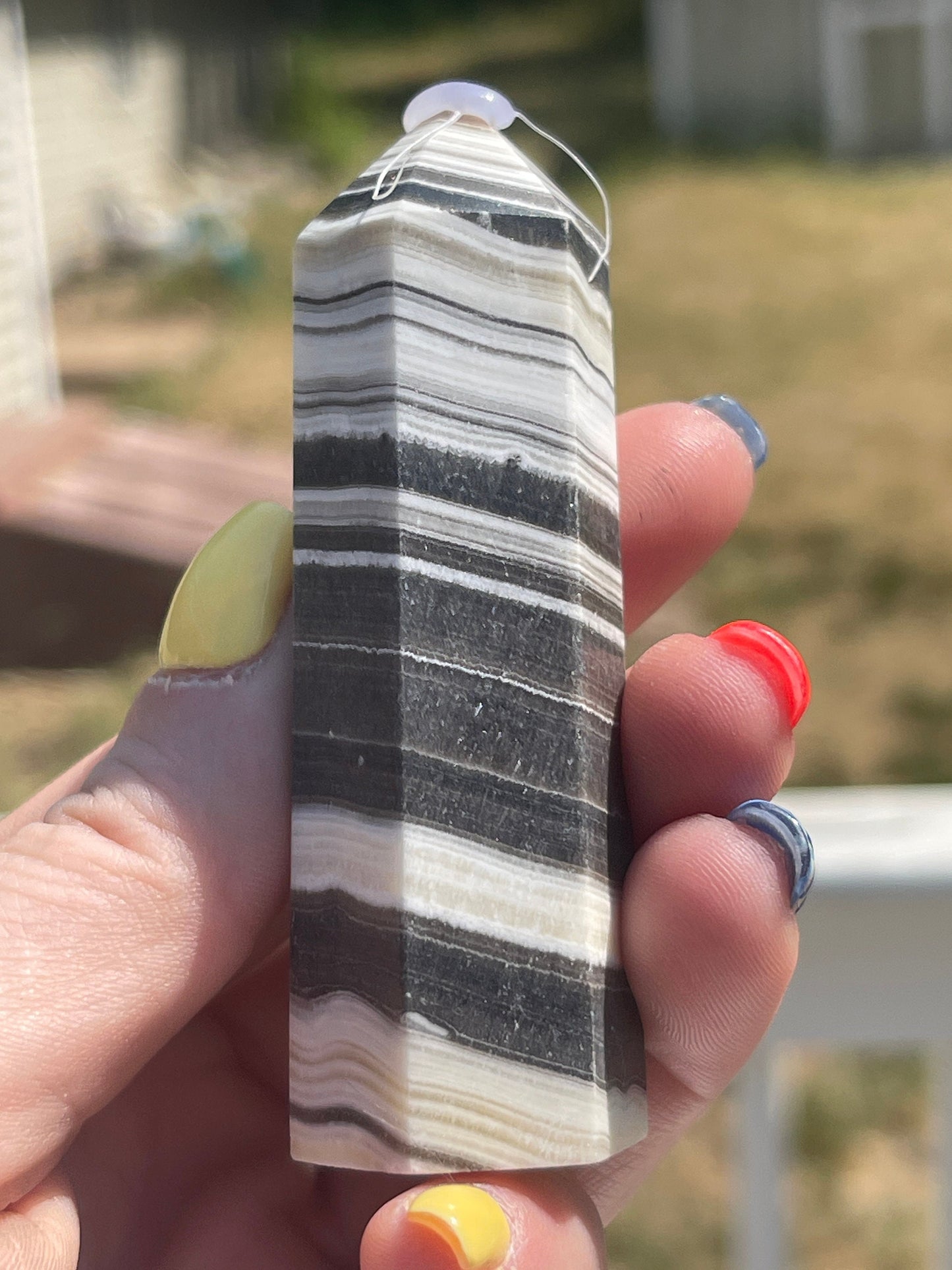 Zebra Calcite Tower: Stone of Motivation, Chakra Cleansing