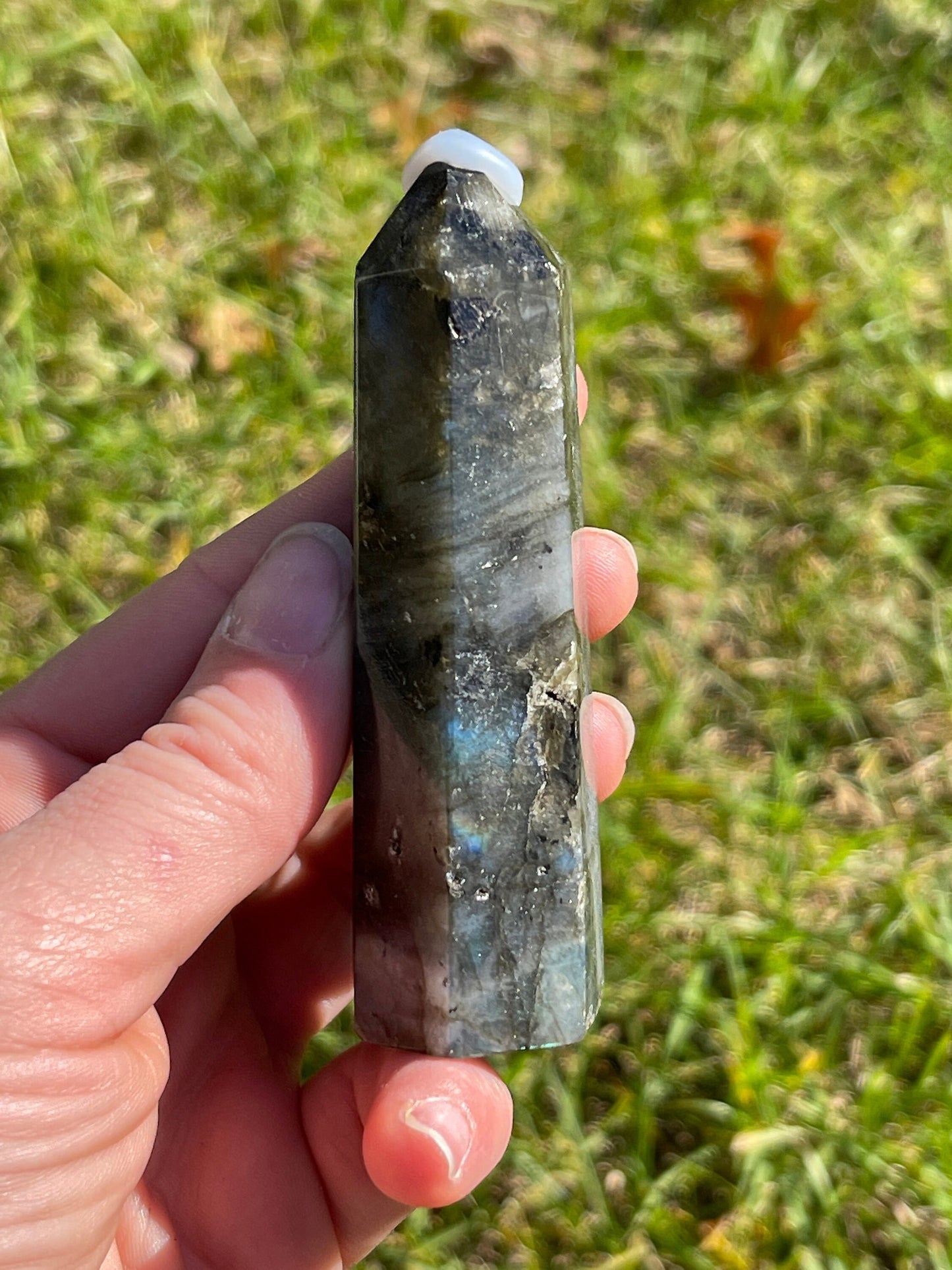 Blue Flash Labradorite Crystal Tower