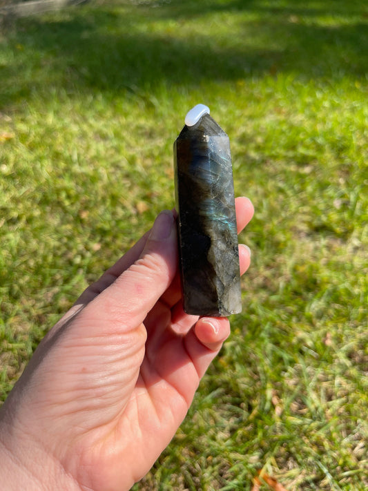 Blue Flash Labradorite Crystal Tower