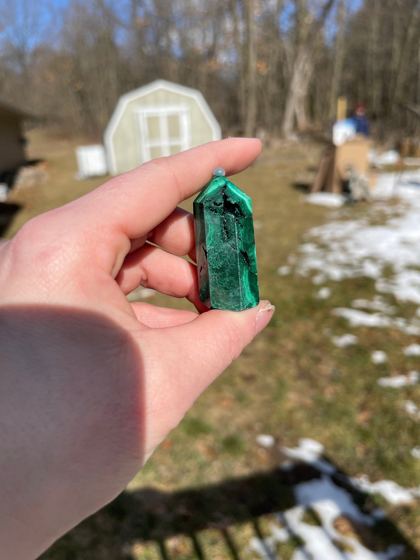 Mini Malachite Crystal Tower