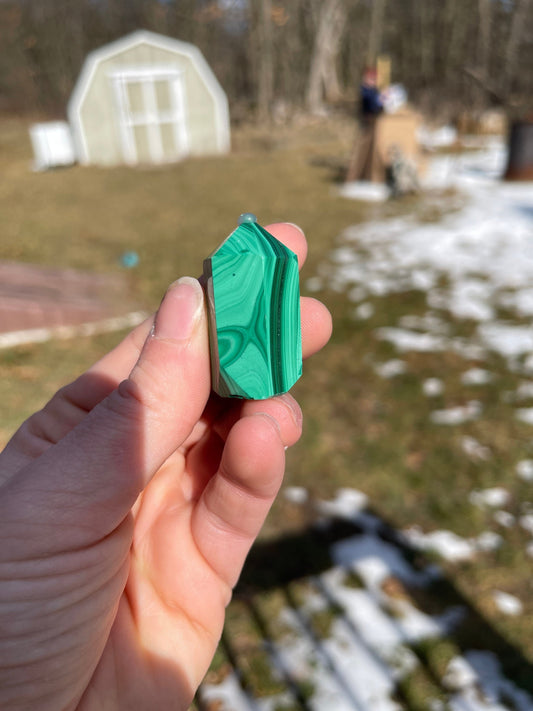 Mini Malachite Crystal Point Tower