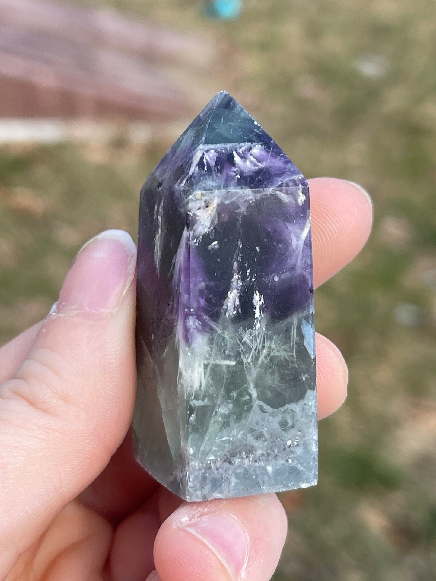 Snowflake Fluorite Crystal Tower