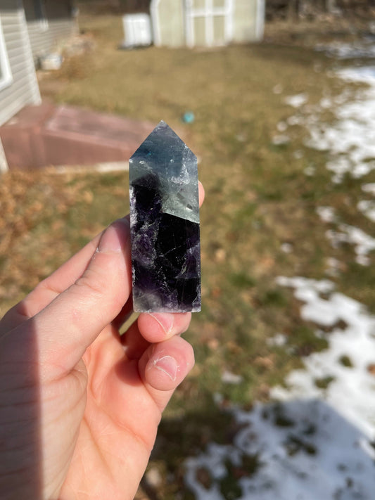Snowflake Fluorite Crystal Tower
