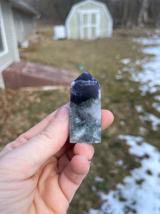 Snowflake Fluorite Crystal Tower