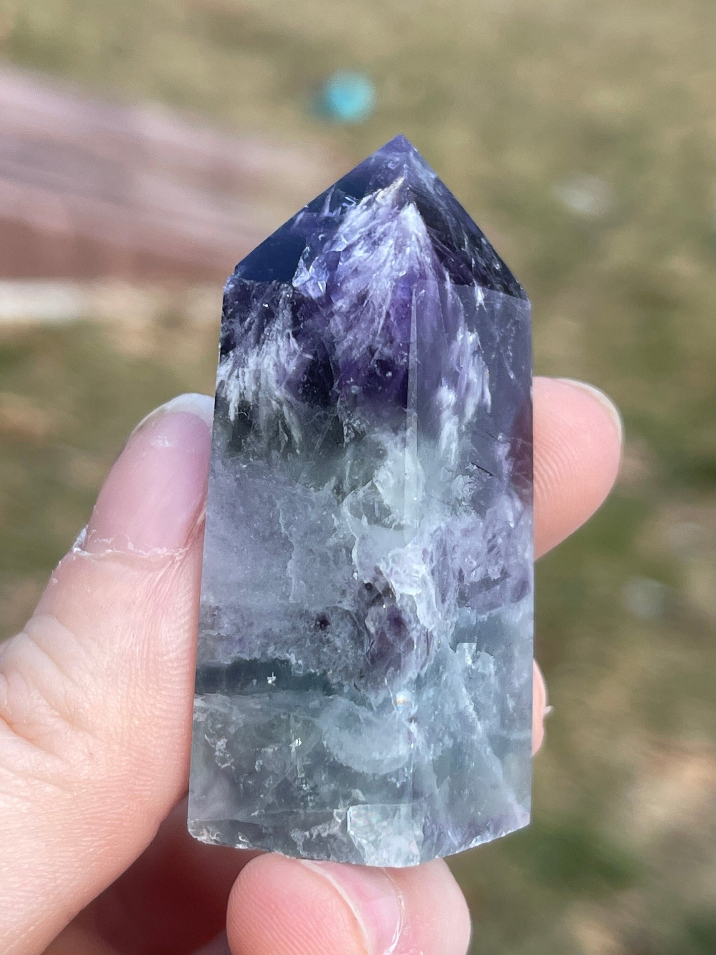 Snowflake Fluorite Crystal Tower