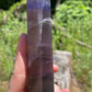 Rainbow fluorite tower