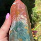 Orbicular ocean jasper tower | crystal gift| meditation stone | crystal carving