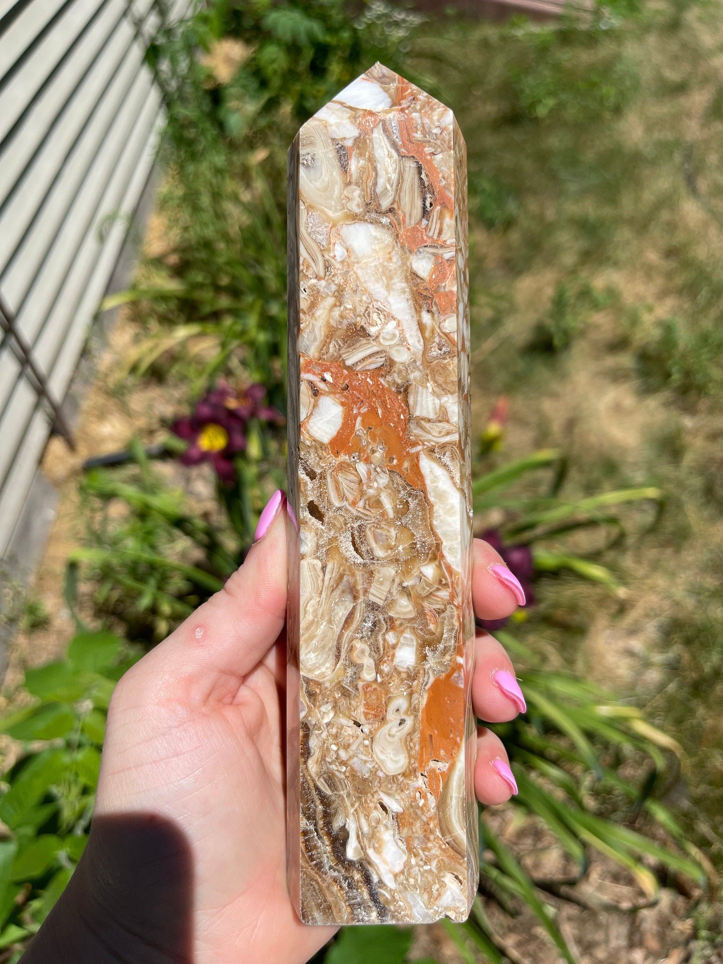 Chocolate Calcite Tower with Druzy