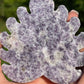 Lepidolite Crystal Leaf Carving
