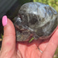 Labradorite Skull Carving with Blue Flash