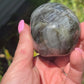 Labradorite Skull Carving with Blue Flash