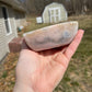 Pink flower agate heart bowl  | crystal carving | meditation crystal