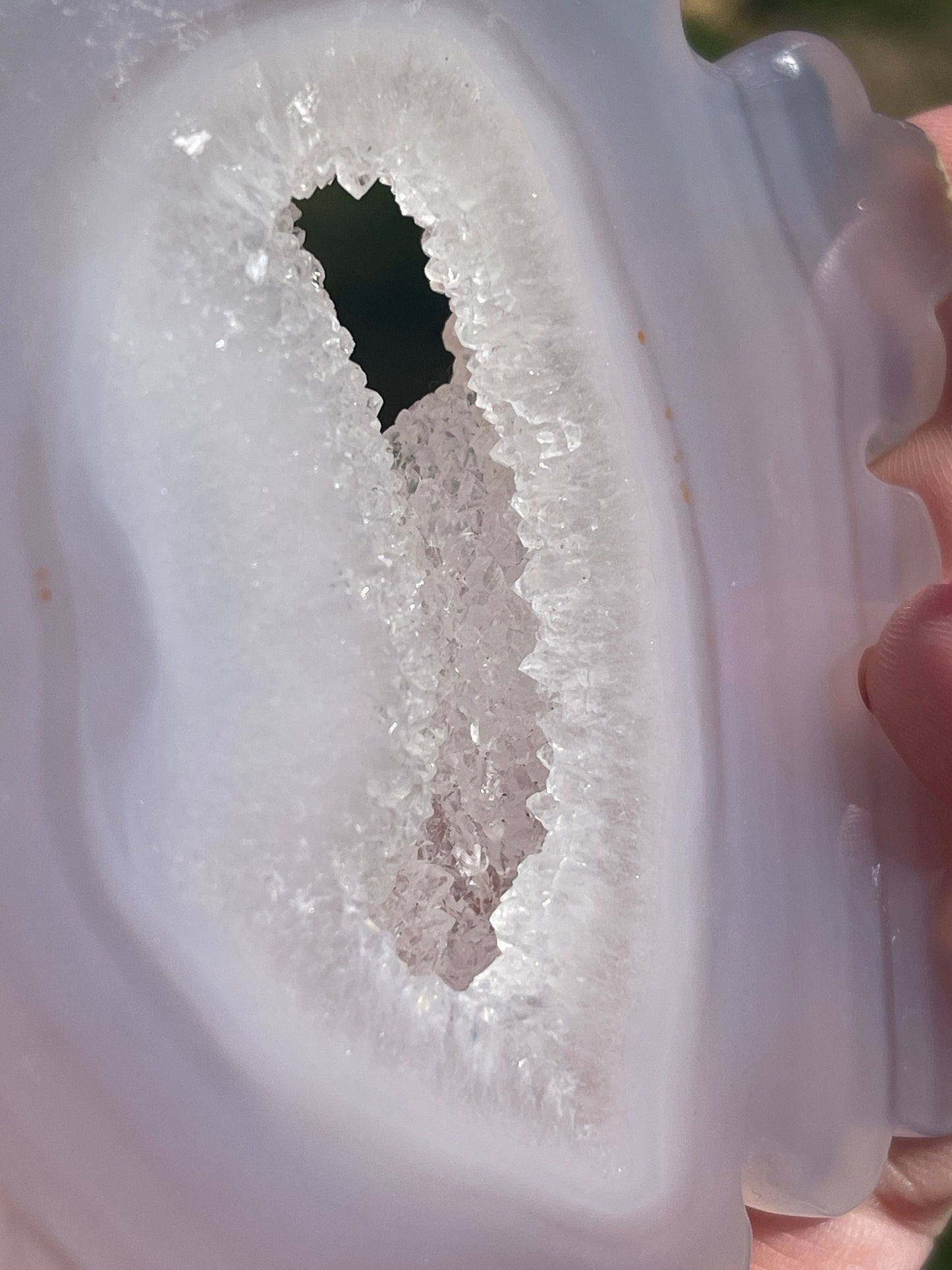 Druzy Agate Crystal Snowflake Carving