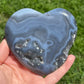 Blue Agate Heart Carving