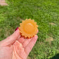 1pc Orange Calcite Sunflower Carving
