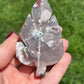 Flower Agate Leaf Carving with Druzy