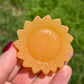 1pc Orange Calcite Sunflower Carving