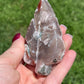 Flower Agate Leaf Carving with Druzy