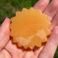 1pc Orange Calcite Sunflower Carving