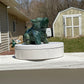 Moss Agate Bulldog Carving