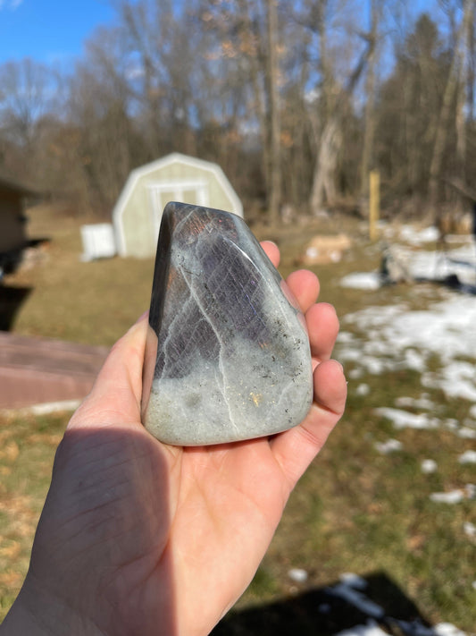 Purple Flash Labradorite Crystal Freeform
