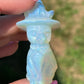 Opalite halloween cat carving