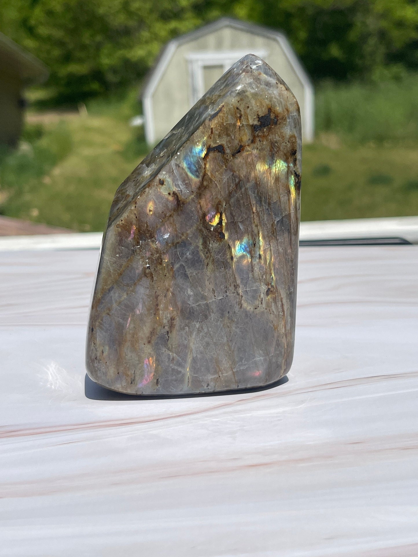 Purple Flash Labradorite Crystal Freeform